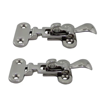 

NEW-2Pcs Marine Boat Deck Lock Hasp 316 Stainless Steel Lockable Hold Down Clamp Anti-Rattle Latch Fastener Boat Yacht Accessory