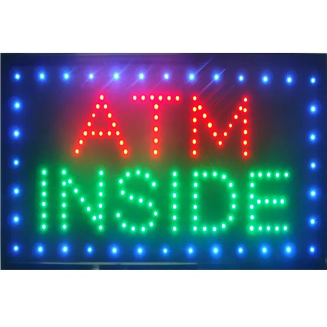 ATM Cash Money Machine Inside LED Bar Open Business Store Gas Station Sign neon