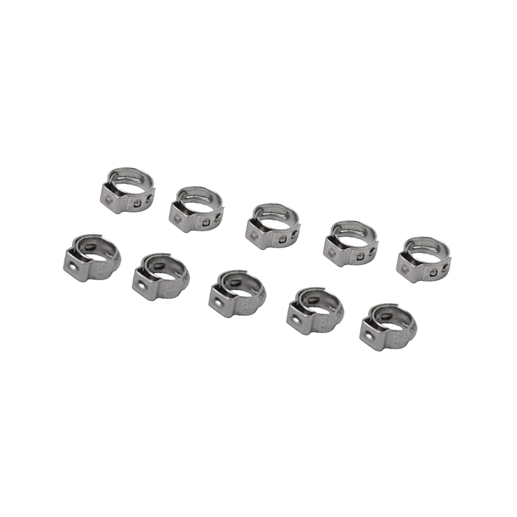 10 Pieces Car Stainless Steel Single Ear Hose Clamps 5.8mm-7mm