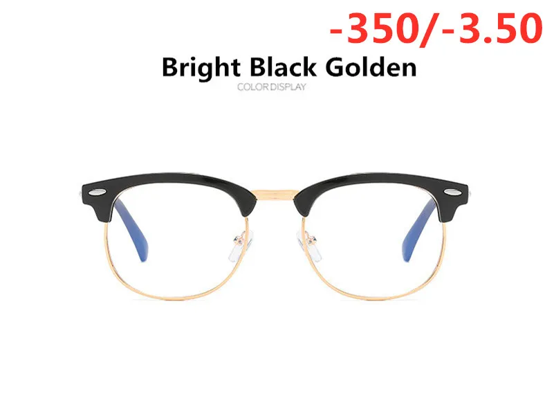 SPH-0,5-1-1,5-2-2,5-3-3,5-4-4,5-5-5,5-6 очки для близорукости очки с антирадиационным покрытием металлические полуоправы - Цвет оправы: Black Gold 350