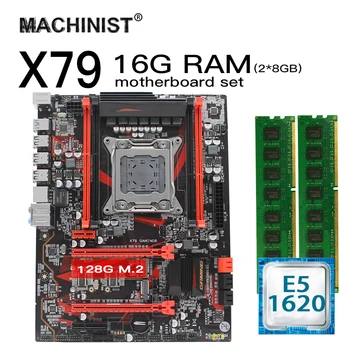 

X79 motherboard lga 2011 set kit with Intel Xeon E5 1620 processor 16G(2*8G) DDR3 ECC memory X79 GAMING8 ATX NVME M.2 128GB SSD
