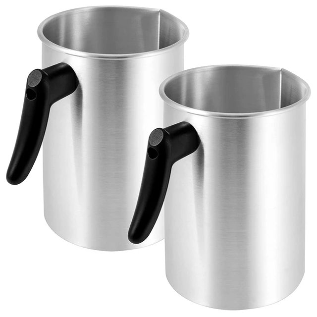 2 Packs Aluminum Candle Making Pouring Pot, 4 Pounds Wax Melting Pot with  Dripless Pouring Spout