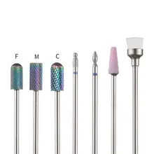 Вольфрамовый Золотой полировальный станок для ногтей, набор сверл, 7 комплектов многофункциональных косметических аксессуаров, держатель для сверла