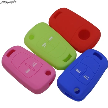 

jingyuqin 30pcs Silicone 2 buttons Car Key Case Cover for opel Vauxhall Corsa D Astra Vectra Zafira Signum