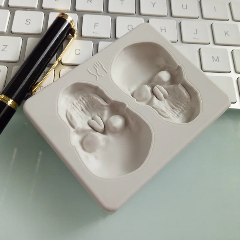 Хэллоуин 3D Скелет Голова Череп Силиконовая форма DIY помадка форма для кекса торт Топпер украшения десерты шоколадная форма