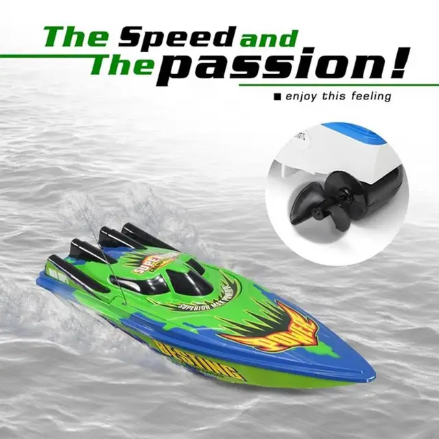 30km/h RC Boat High Speed Racing Rechargeable Batteries Remote Two Colors Control Boat Gifts For Children Toys Kids Christm X3F3 5