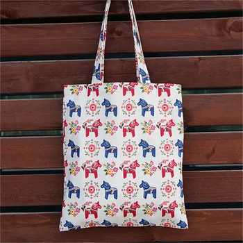 

Women Casual Reusable Shopping Bag Cute Pattern Linen Bag Tote Eco Shopping Outdoor Canvas Shoulder Bags Book Bag Market Bag
