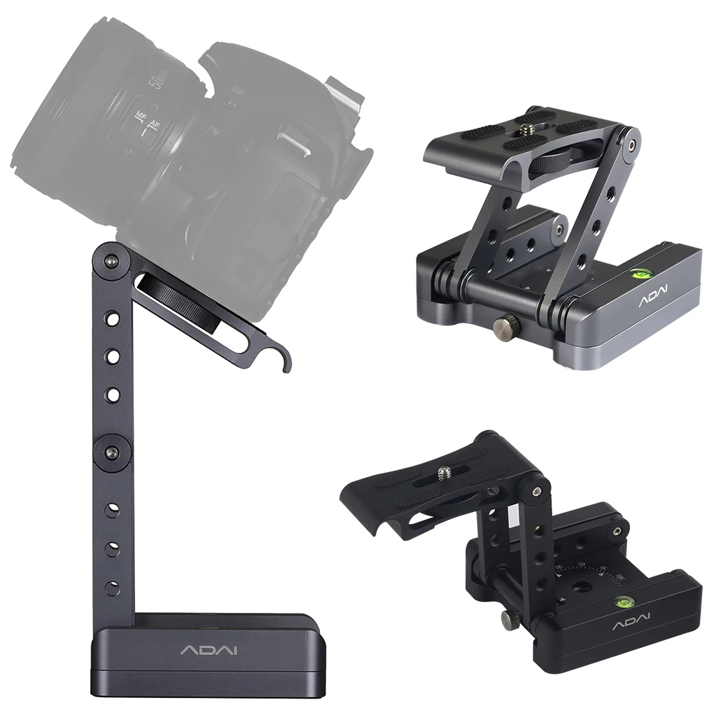 Studio Tilt Z Type Foldable Adjustable Tripod Head Aluminum Alloy Camera Bracket Portable Photography Stabilizer For SLR