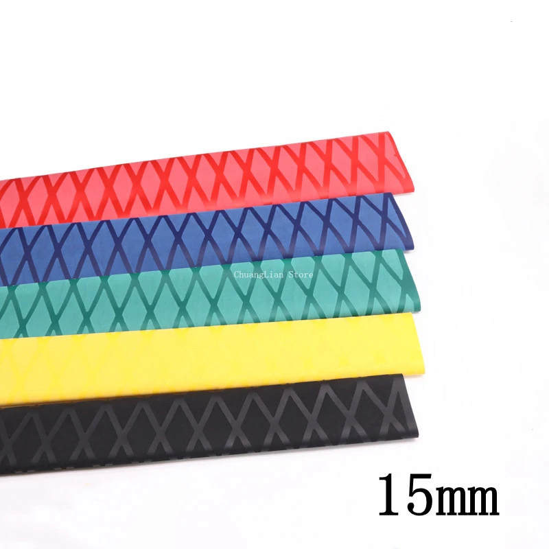 

1M 15mm Anti Slip Heat Shrink Tube for Fishing Rod Bicycle Wrap Electrical Insulation Soft Waterproof Handle Racket Grip Sleeve