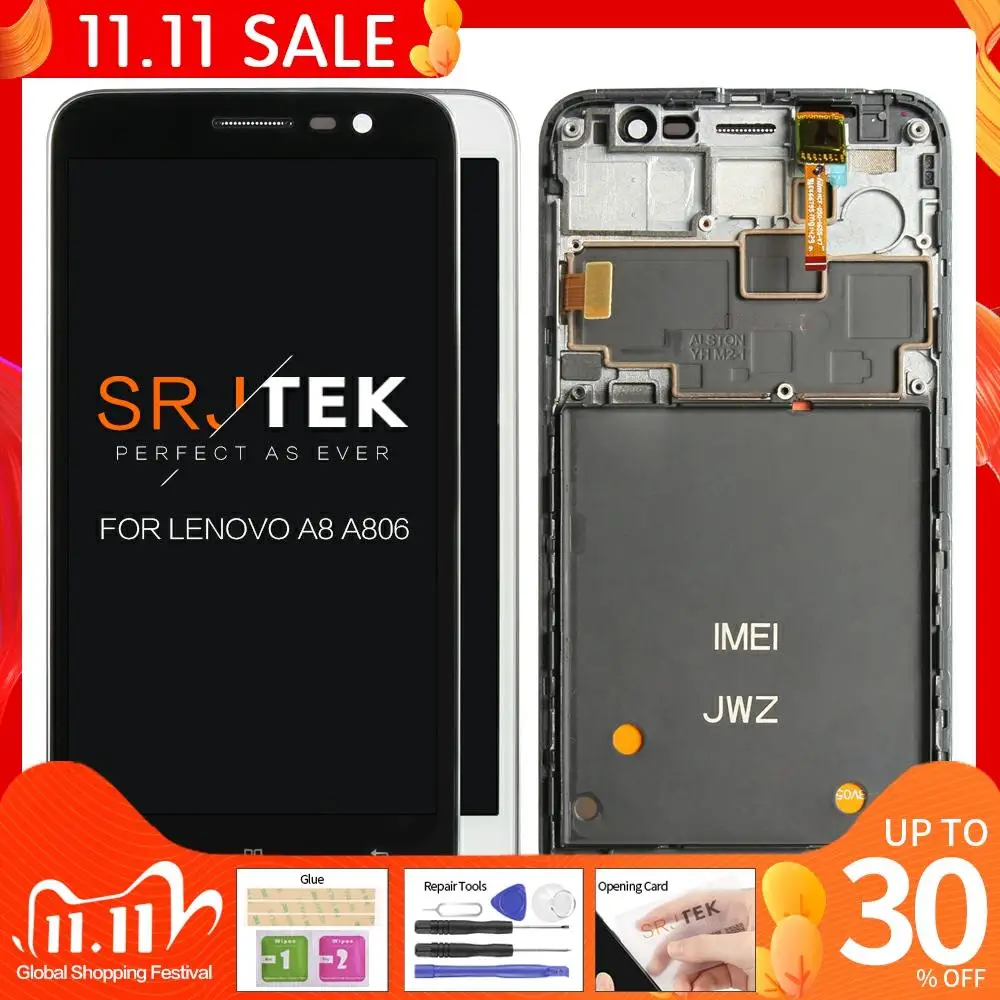 ЖК-дисплей с сенсорным экраном и дигитайзером в сборе TEXTED 5 &quotдля Lenovo A8 A806 A808t