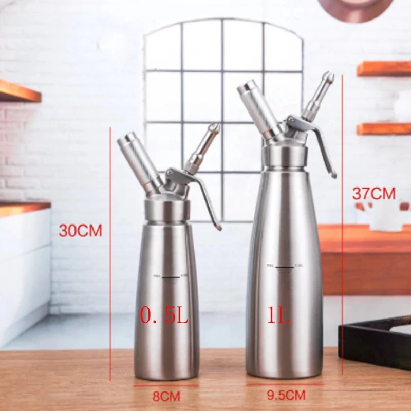 Cream Foamer Gun Whipper Butter Dispenser 304 stainless steel Aluminum 0.5L 1L Coffee Dessert Cake DIY Bake Tools batter dispenser cream foam gun