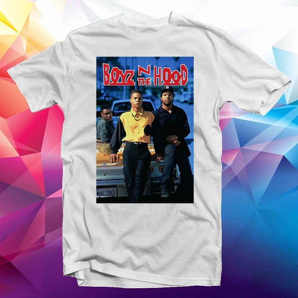 

BOYZ N THE HOOD FUNNY CLASSIC MOVIE POSTER S-5XL WHITE UNISEX T-SHIRT GH59