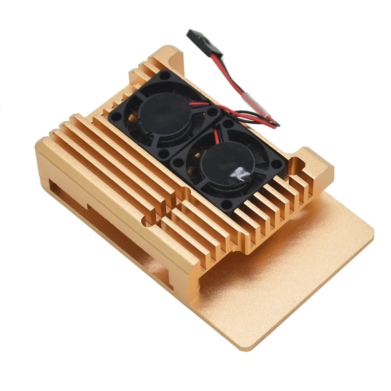 Горячий для Raspberry Pi 4 Модель B+ охлаждающий корпус металлический из алюминиевого сплава чехол вентилятор радиатора