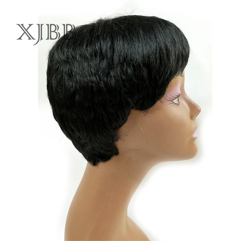 XJBB Short Wigs for Women Natural Synthetic Black Pixie Cut Wig Costume Cosplay Party Hair Wig Heat Resistant