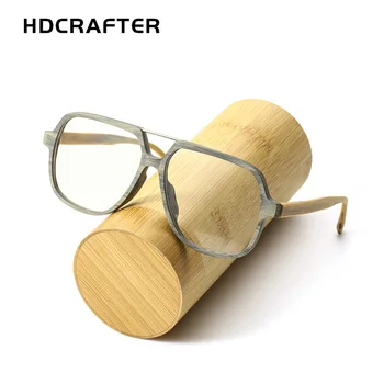 HDCRAFTER drewniane oprawki do okularów męskie ponadgabarytowe okulary na receptę ramki przezroczyste soczewki okulary do czytania oprawki do okularów korekcyjnych tanie i dobre opinie Unisex Stałe 6018
