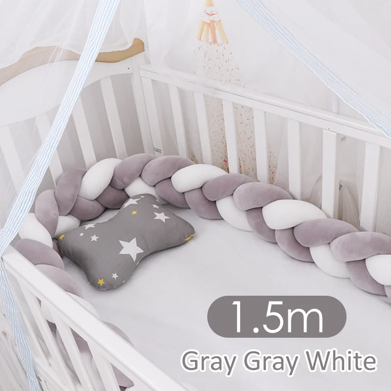 color 1 New Arrival 1-9 Baby Crib Bumper Cushion 1.5M/2M/3M Newborn Bed Braid Stuff Stroller Accessories Baby Room Decor Kids' things - Цвет: color 1