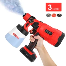 

800ml Electric Spray Gun 4 Nozzle Sizes HVLP Household Cordless Paint Sprayer Flow Control Airbrush Easy Spraying Airbrush Tool