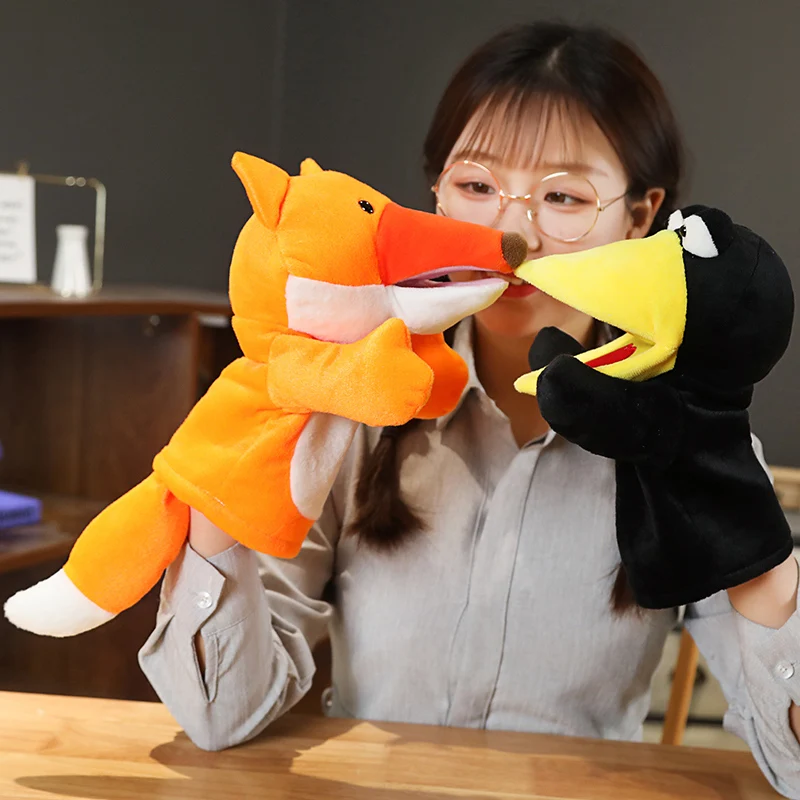 Cute Unicorn Penguin Plush Hand Puppet Soft Animals Puppet Bird Fox Hand For Kids Adult Pretend Playing Doll Kawaii Gift
