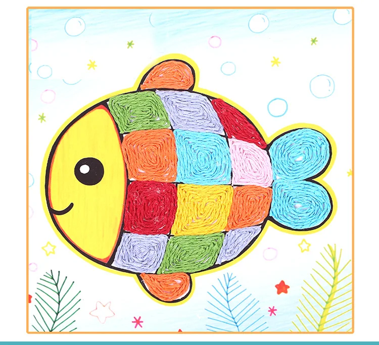 Paper String Stickers Cartoon Children DIY Hand-made Creative Gifts OPP Bag Packaging Decoration Paper String