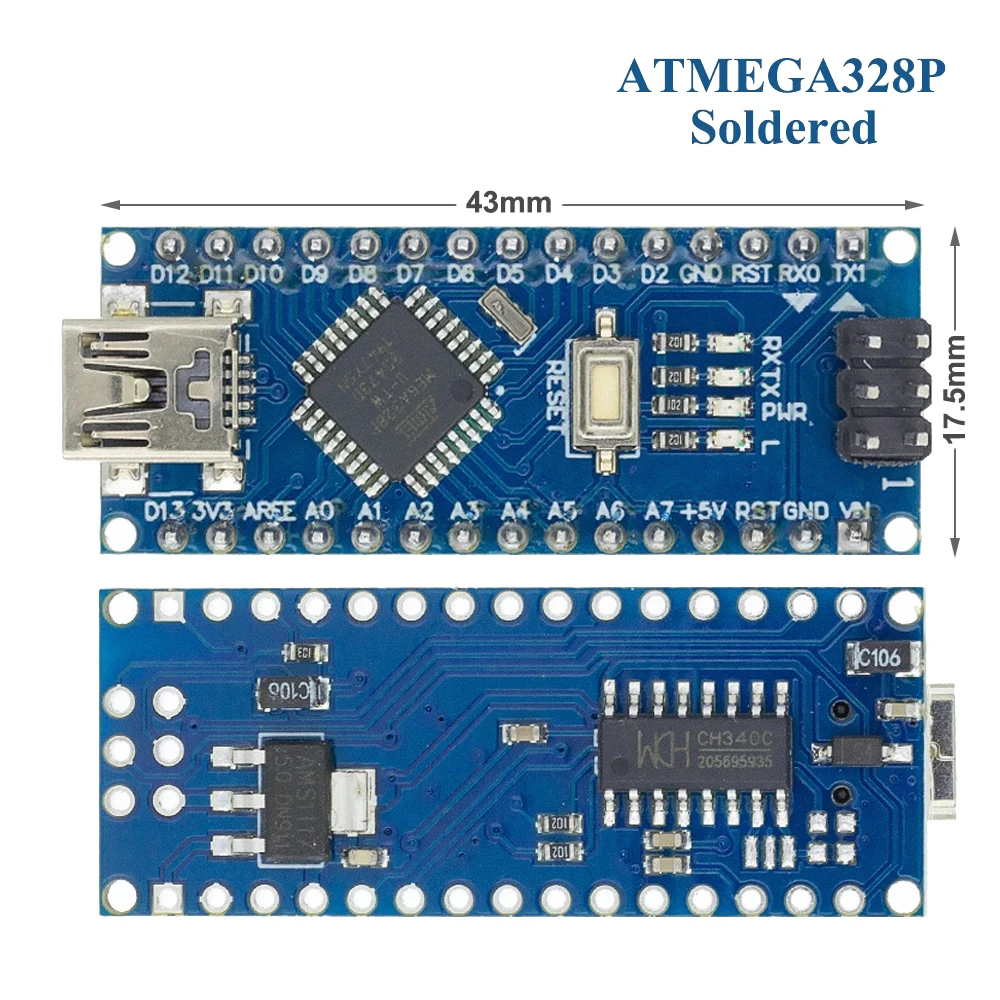 1 шт. синий/черный/красный ATMEGA328/168P Nano V3.0 контроллер NANO V3 совместимый с nano CH340 USB