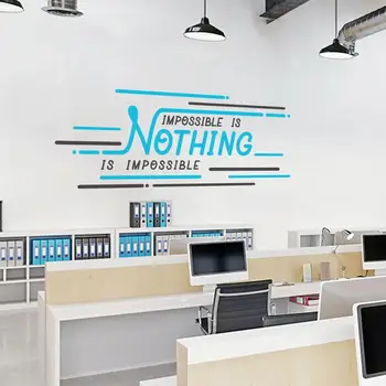 

Nothing is Impossible Office Quotes Wall Decal Office Wall Art Decor Decals Teamwork Wall Sticker Company Posters Vinyl LC1822