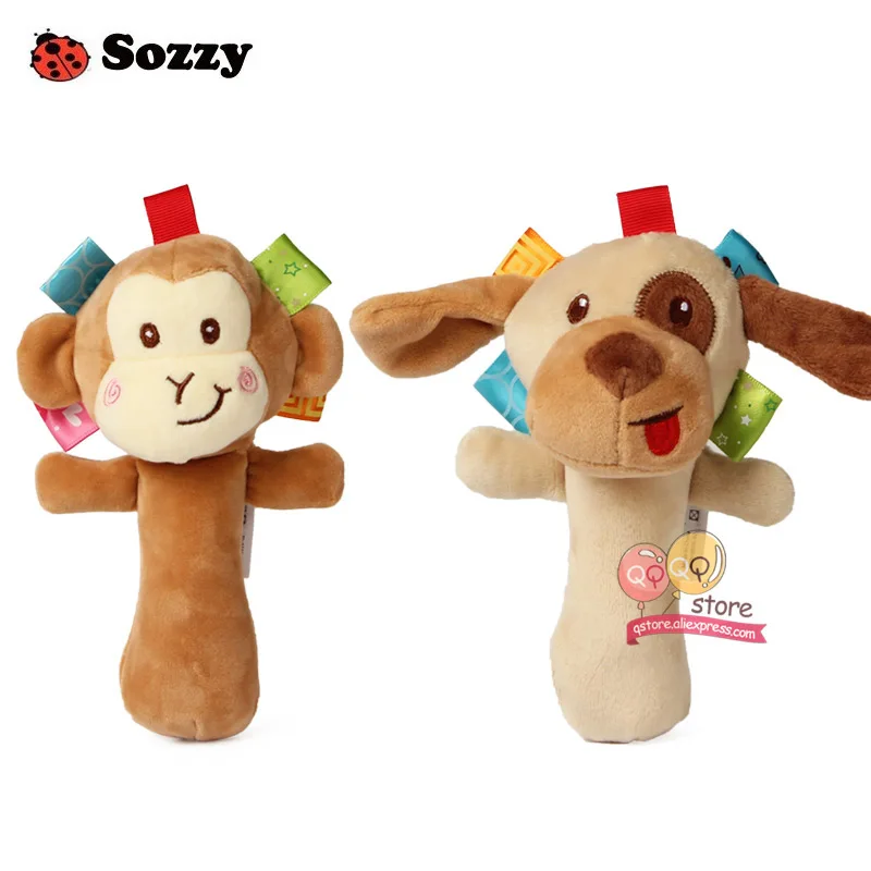 Милая плюшевая Набивная игрушка Sozzy детские погремушки пищалки игрушки ручные