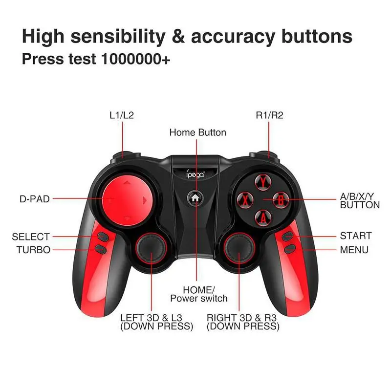  IPEGA PG-9089 Bluetooth Wireless Game Controller Gamepad Joystick For Android iOS PC Phone with Adj