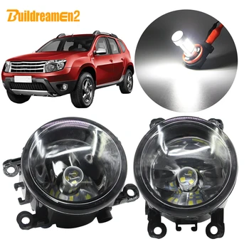 

Buildreamen2 For Renault Duster Closed Off-Road Vehicle Car H11 Fog Light Assembly Lampshade + Bulb DRL 12V 2012 2013 2014 2015