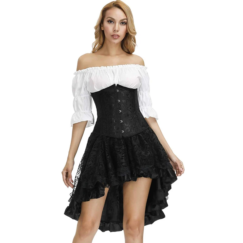 Robe corset burlesque sous le buste, haut jupe, corsets burlesques