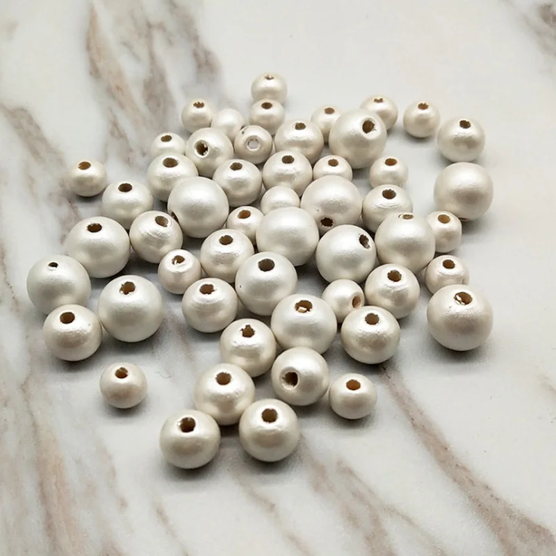 pearl color Деревянные бусины ювелирные аксессуары сумка для одежды свинцовые шарики золотой серебряный жемчуг Защита окружающей среды DIY ручной работы - Цвет: pearl color