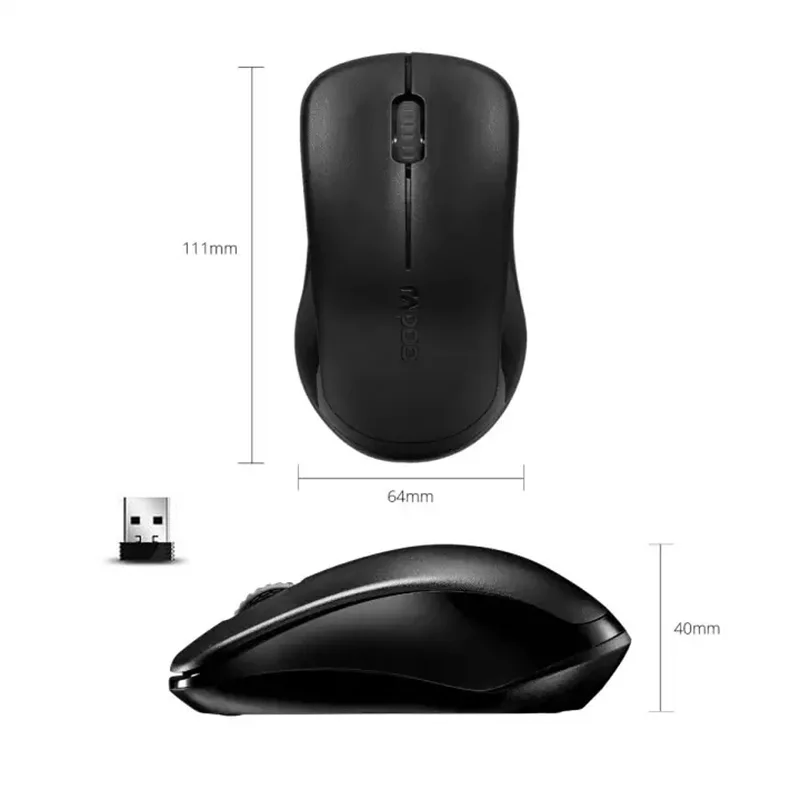Rapoo 2.4 Г USB Оптическая Беспроводная Мышь с inivisble двигателя Эргономичный Бесшумная