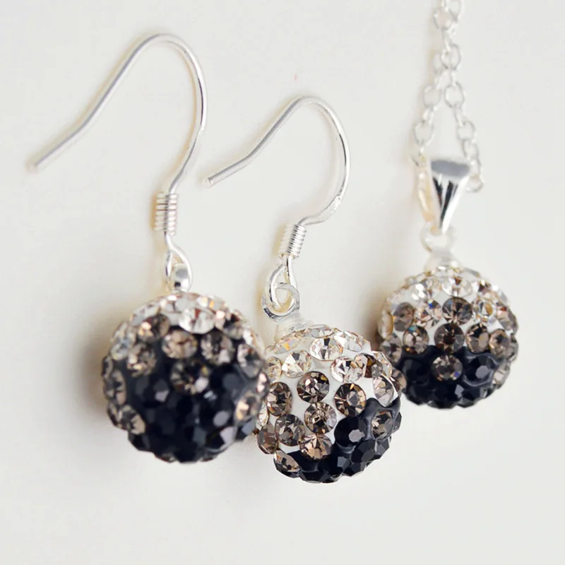 Женские серьги-подвески Модные Серебристые серьги с кристаллами 10 мм | Украшения