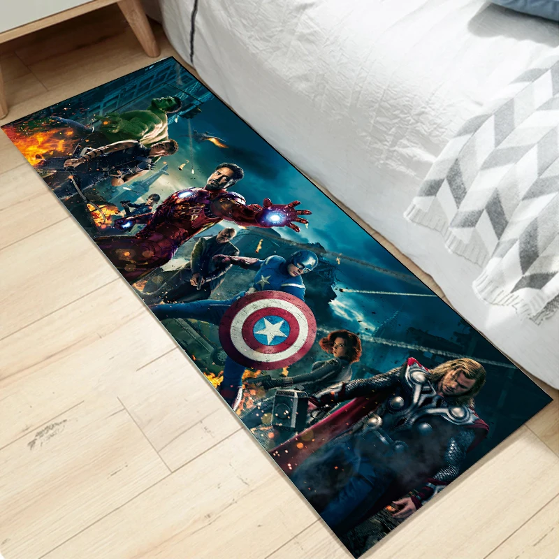 Captain America Marvel The Avengers Long Floor Doormat Rug Carpet Kitchen Non-slip Mat Cosplay Gifts