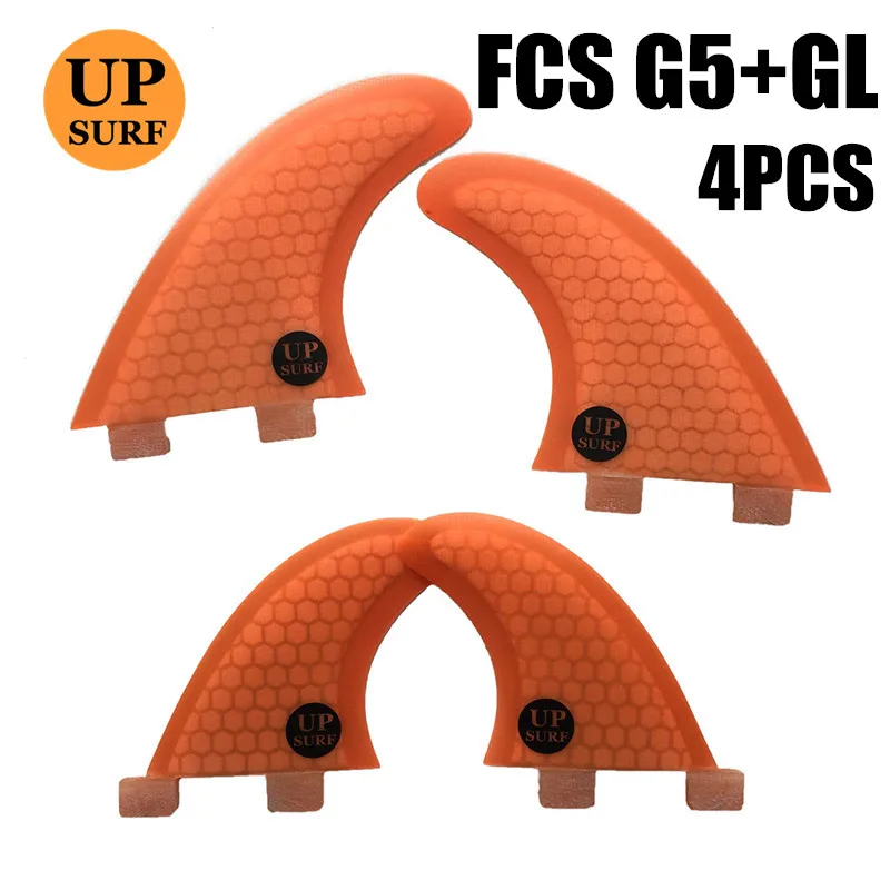 Ласты для серфинга FCS G5/G3+ GL сотовый плавник из углеродного стекловолокна Quad плавники набор 4 шт. upsurf логотип - Цвет: G5 and GL