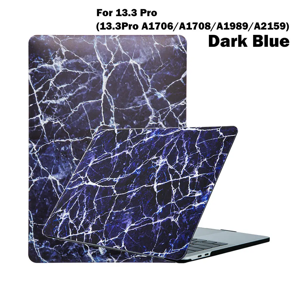 Dark Blue-13.3 Pro 1 шт. оболочка рукав Печатный жесткий чехол мраморный чехол для ноутбука защитный для Macbook Air Pro Touch Bar retina 1" 15" - Цвет: Dark Blue-13.3 Pro