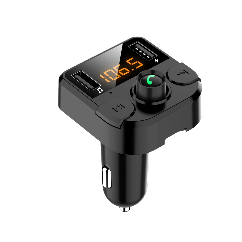 Black С fm-передатчиком Bluetooth Dual USB Автомобильное зарядное устройство hands-free FM модулятор автомобильное зарядное устройство для телефона - Формат цифровых медиаданных: Black