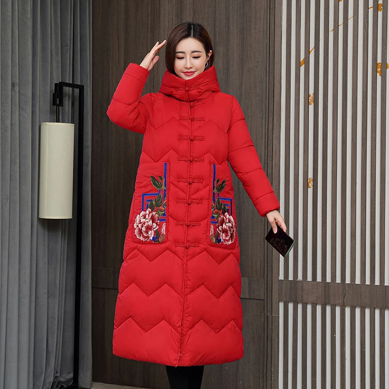 Новинка 2020 модная зимняя куртка с вышивкой Женская Повседневная элегантная