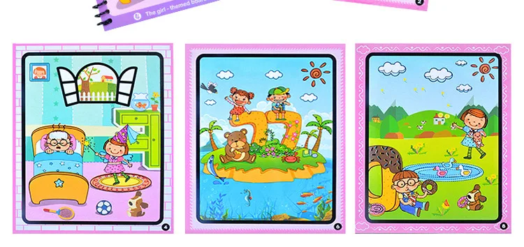 8 Тематические Доски многоразовые Волшебная водная рисовальная книжка-раскраска каракули с ручкой рисовальная доска для рисования Детская обучающая игрушка