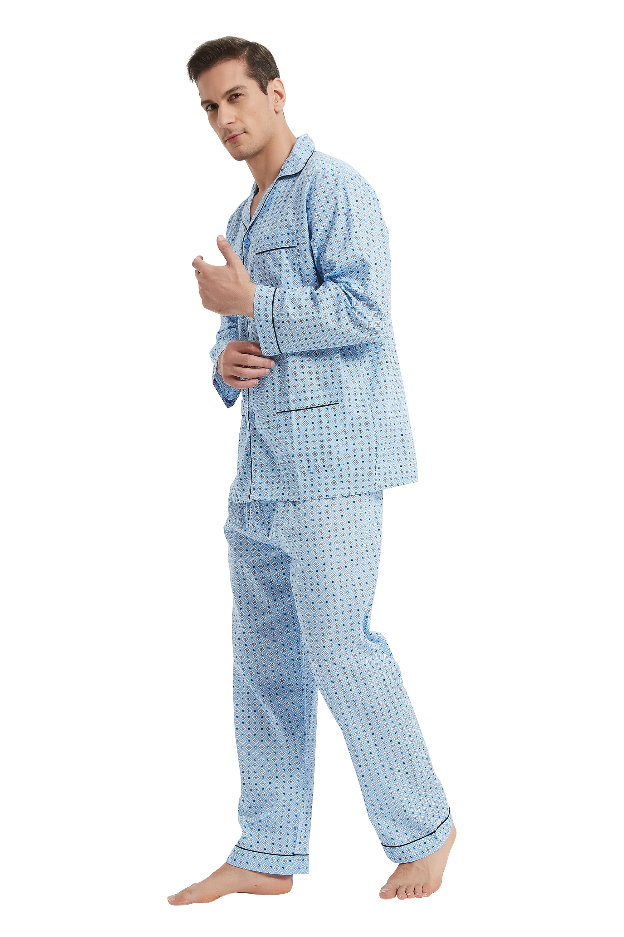 Global pajamas Men's Classic with trousers/pajamas with long sleeves/pajamas with pants