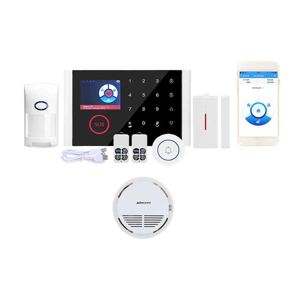 kit 7 3 в 1 WiFi+ GSM+ GPRS сеть Интеллектуальная охранная сигнализация Голосовая Беспроводная SMS Домашняя GSM Сигнализация Дверной звонок авто защита от взлома - Цвет: kit 7