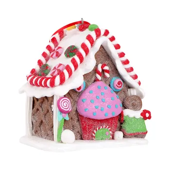 

1Pc Christmas House Shaped Adornment Polymer Clay Crafts House Model Decoration