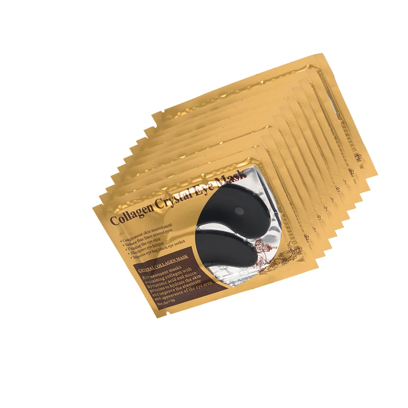 10pc Black VERONNI Gold/кристальная коллагеновая маска для глаз с морскими водорослями патчи для ухода за глазами против темных кругов против старения морщин уход за кожей - Цвет: 10pc Black