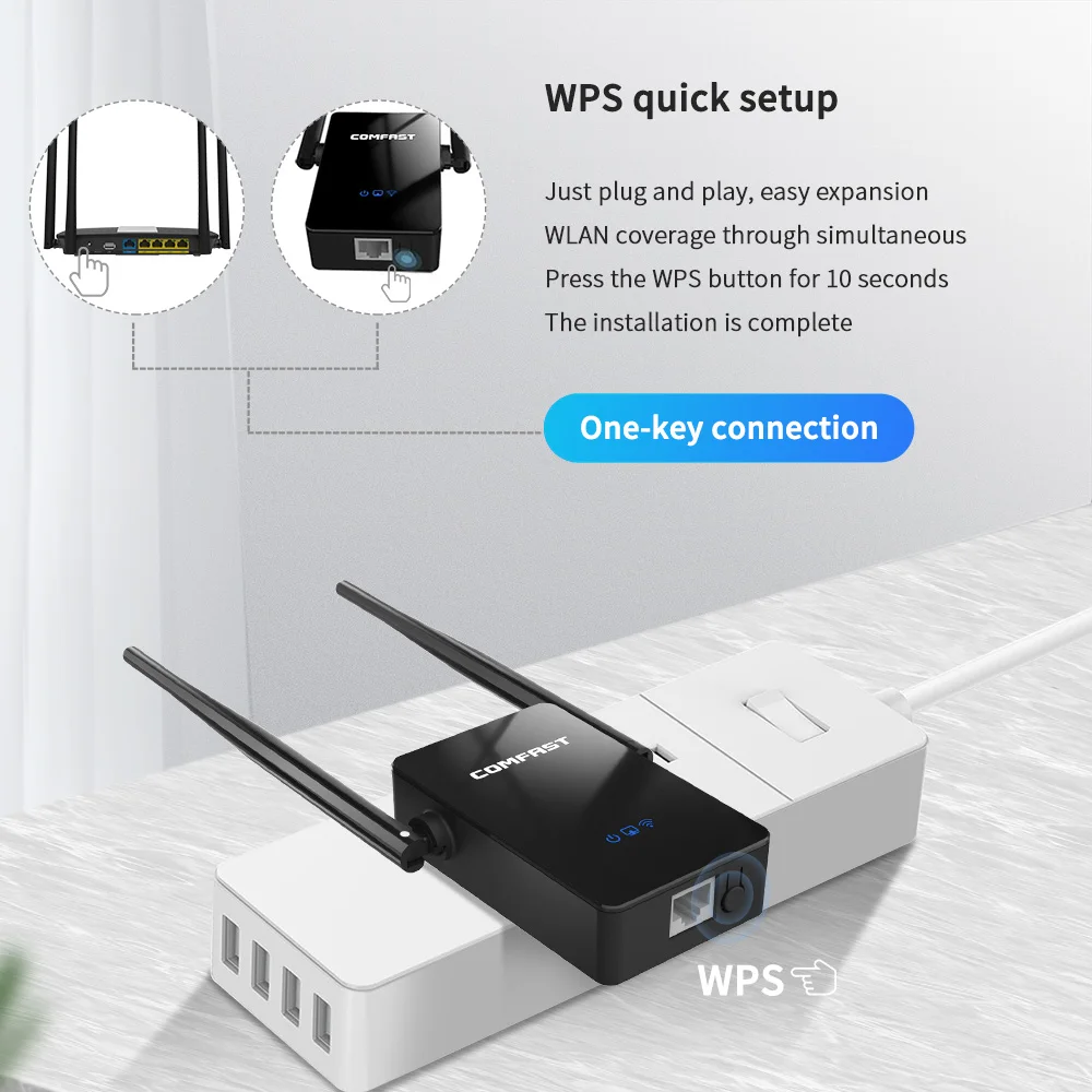 Беспроводной Wi Fi ретранслятор COMFAST 300 Мбит/с 802.11n/b/g сетевой удлинитель усилитель