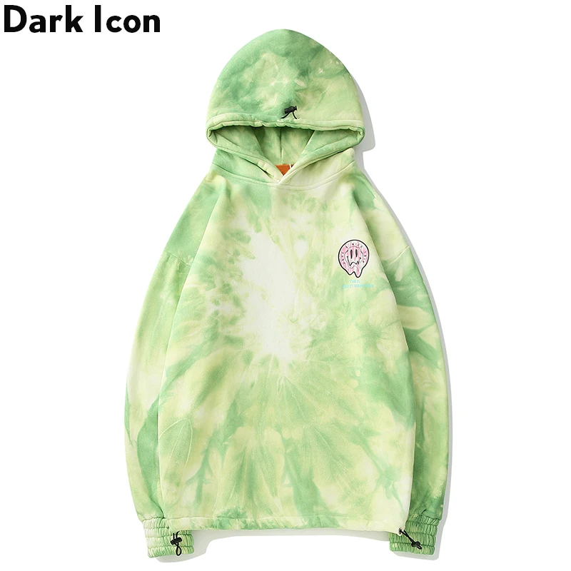 Флисовая мужская толстовка с капюшоном Dark Icon Tie dying, пуловер в стиле хип-хоп, женские толстовки с капюшоном, уличная мода, мужская одежда
