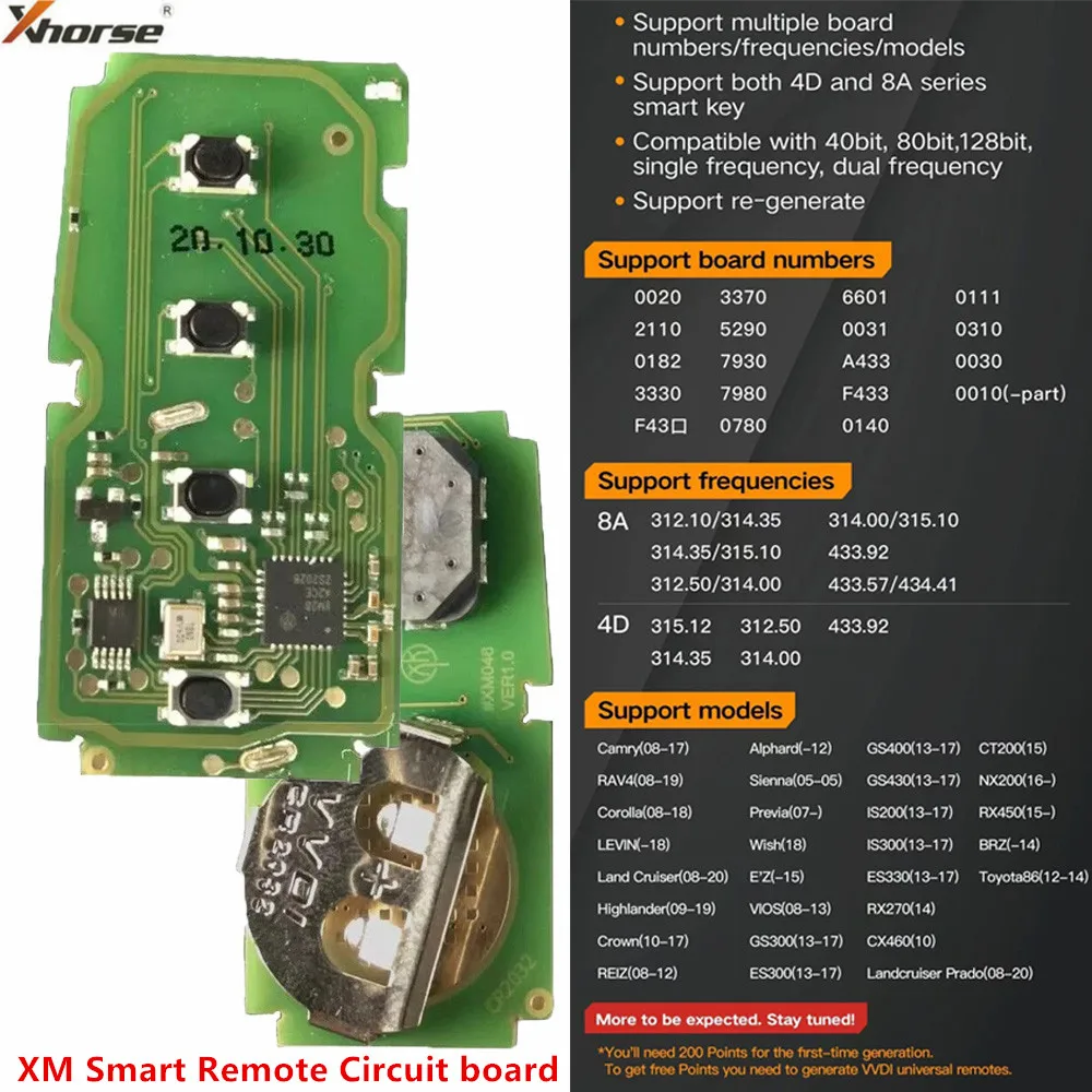 US $59.94 Xhorse VVDI XM Smart Universal Remote Key wcase for Toyota 8A 4D for KEY TOOL Plus Max VVDI2 VVDI Mini Support Renew Rewrite