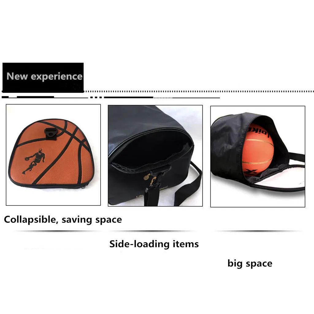 Basketball Bag Outdoor Sports Bag High-Grade Leather designed for basketball Storage Bag with storage pockets for key cup#P35