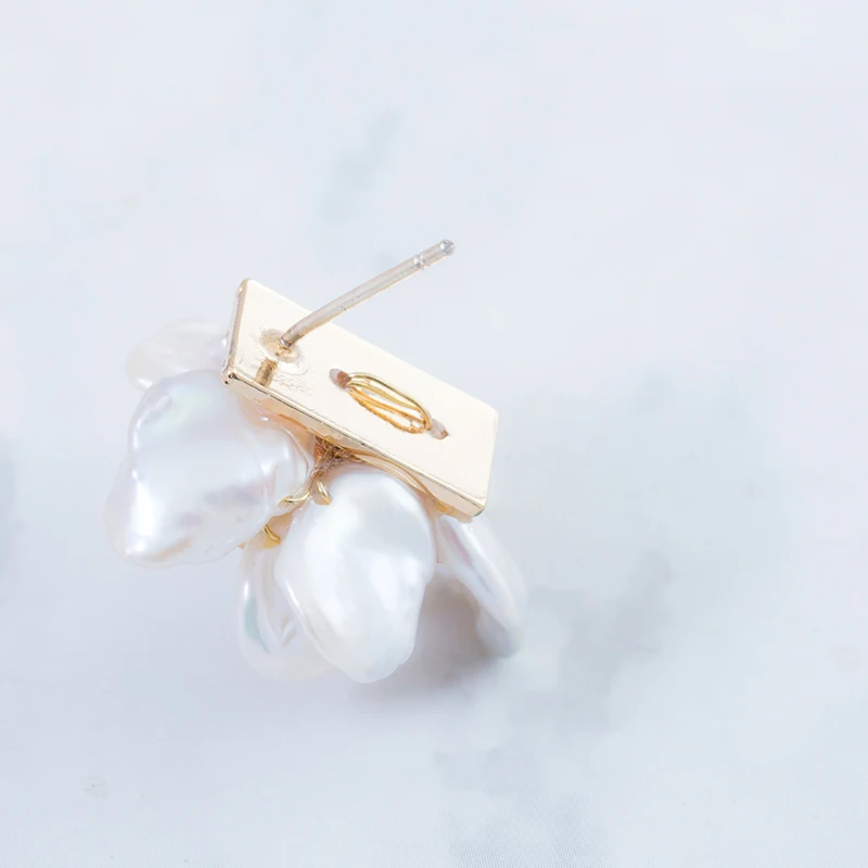 Vanssey модные ювелирные изделия Camelia ручной работы из натурального барочного жемчуга кубического циркония серьги гвоздики вечерние аксессуары для женщин Новинка