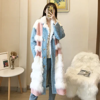 

Natural Fur Coat Female Vintage Long Sheep Shearling Jacket Women Clothes 2020 Korean Real Double Faced Fur Coats Top Hiver 2725