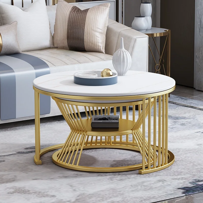 Circular double Marble top Convertible Coffee Table 4 Circular double Marble top Convertible Coffee Table 4