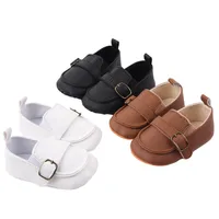 2020 Baby First Walker 1Pair Baby Girl Boy Infant Cute Fashion Solid Shoes Peas Shoes PU Leather Baby Shoes Soft Bottom Toddler 1